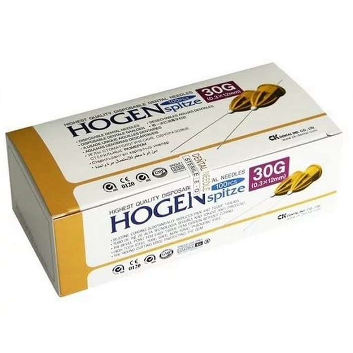 Изображение Иглы карпульные Hogen Spitze 30G, 0,3х12мм, одноразовые, стерильные, 100шт