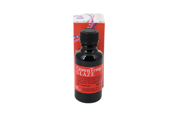Изображение Лак CrownTemp Glaze однокомпонентный светоотверждаемый для временных коронок и мостов, 30мл