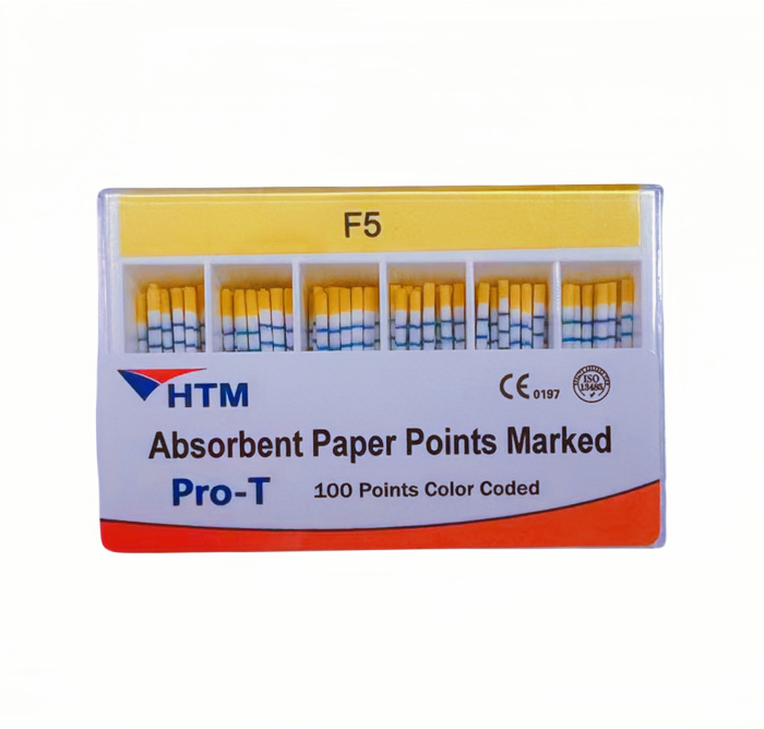 Изображение Штифты бумажные маркированные Protaper размер F5, длина 28 мм, 100 шт. HTM Dent 6974922407428 1 из 1
