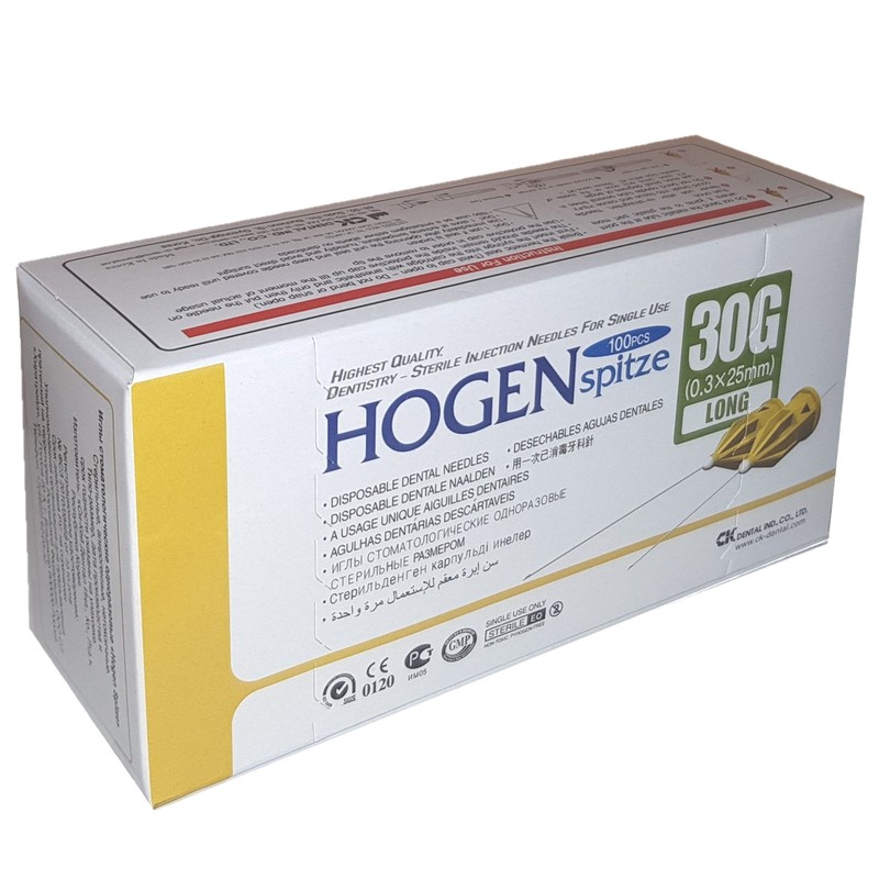 Изображение Иглы карпульные Hogen Spitze 30G 0,3х25мм, стерильные, одноразовые, 100шт 1 из 1