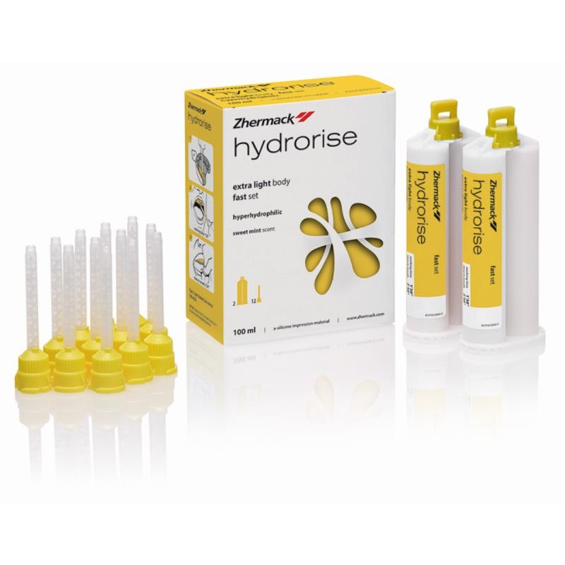 Hydrorise Extra Light Body Fast Set А-силикон очень низкой вязкости, 2х50мл + 12смесителей